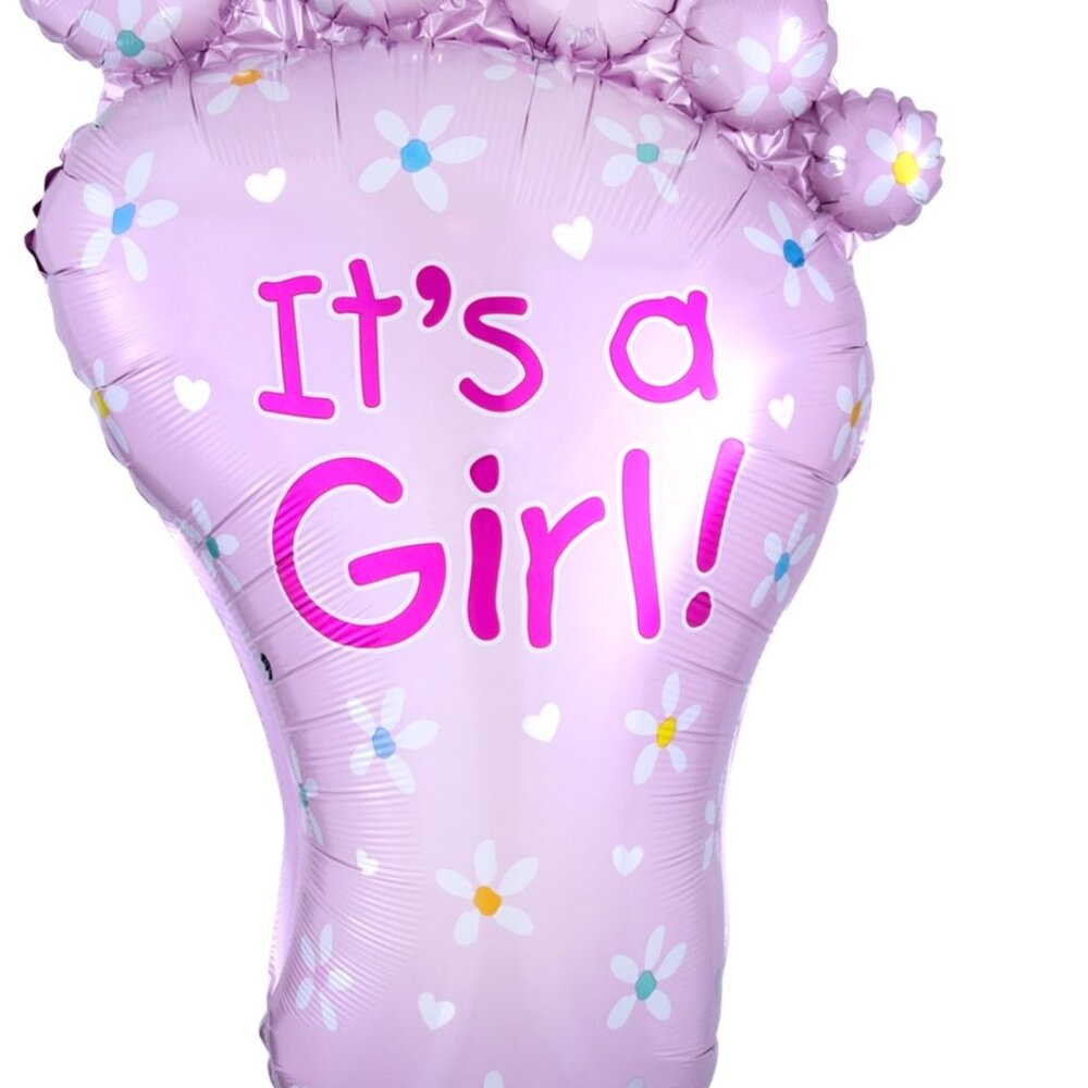 Gender Reveal Super Foot Shaped Balloon It's a Girl